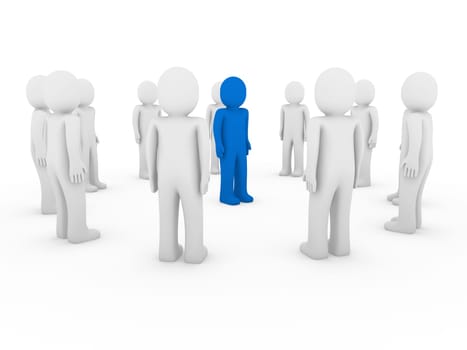 3d, human, circle, blue, white, teamwork, business, group