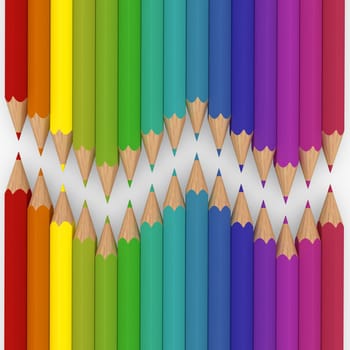 3d pencil red blue green yellow purple colorful