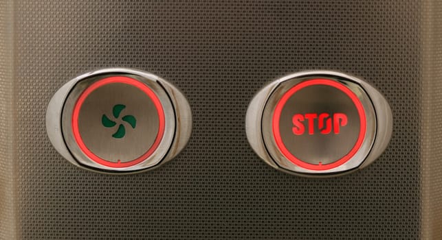 illuminating the image of a black background on the elevator buttons