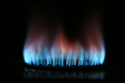 Natural gas from inside the blue image of darkness