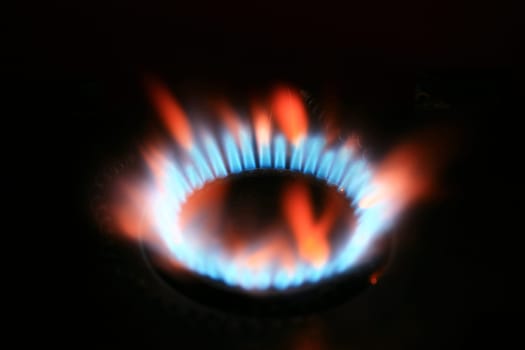 Natural gas from inside the blue image of darkness