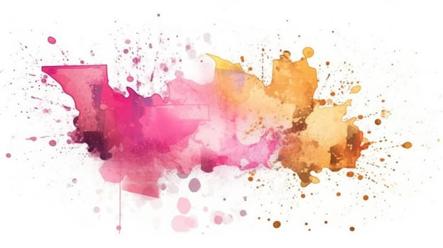 Abstract watercolor artwork mixed with buzzy geometric shapes for background of social media banner generative AI image