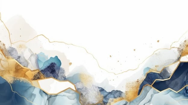 Abstract watercolor artwork mixed with buzzy geometric shapes for background of social media banner generative AI image