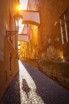 Prague old city street. Prague, Czech Republic