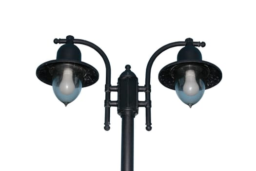 irish street light isolated on white background with clipping path