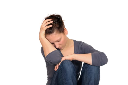 Young woman is exhausted