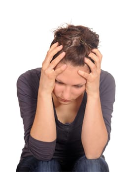 Young woman is exhausted