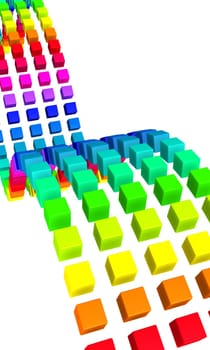 3D Cube - Rainbow Snake 01