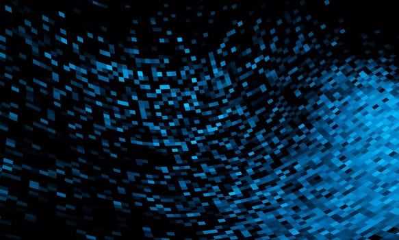 Flying Pixel blue on black 01