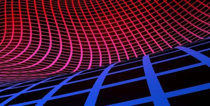 Grid background blue red on black 03