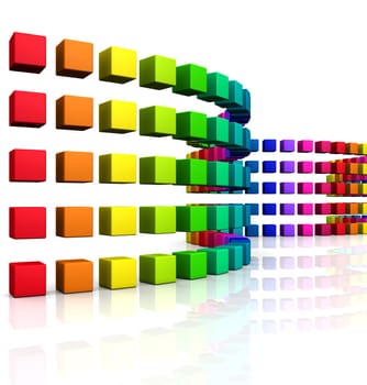 3D Cube - Rainbow Snake 08
