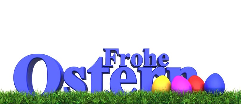Happy Easter Text with Colorful Easter Eggs 01