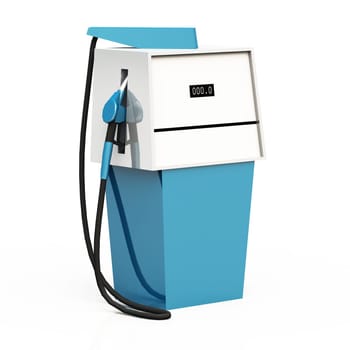 Retro Petrol Pump Petrol Station Blue 01