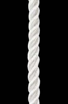 Strong nylon rope isolated on black