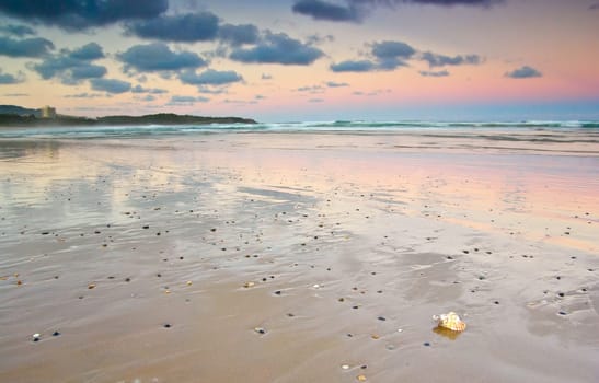 great photo of a beautiful tropical beach at sunset