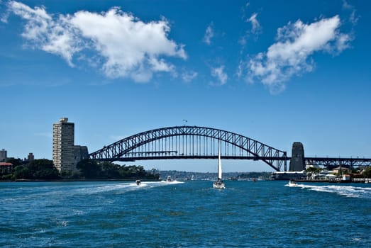 sydney harbour bridge on a stunning spring day