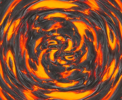a large background image of hot swirling molten lava