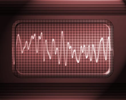 sound or audio wave in metal panel