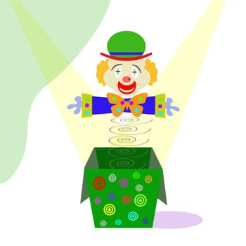 with spring colored clown