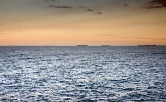 beautiful ocean waves at sunset newcastle australia