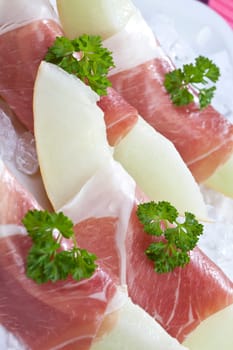 Honeydew melon and Parma ham