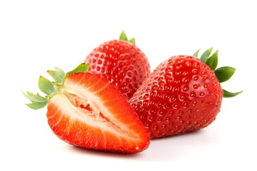 Strawberry,strawberries - close-up in front of white background isolated