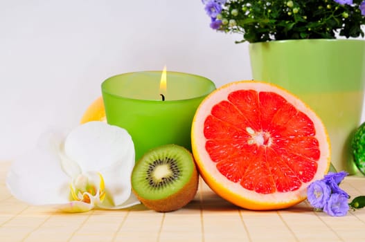 Grapefruit Wellness Candle Green Spa Cosmetics