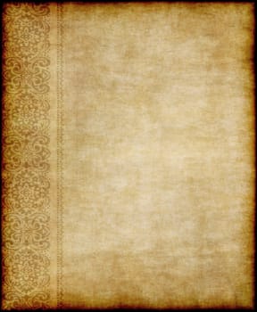 great image of old parchment paper with floral design