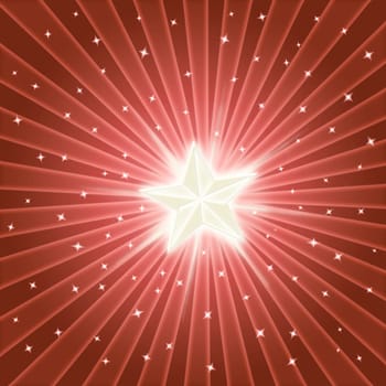 bright shining star in a colourful starburst