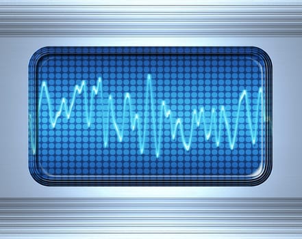 sound or audio wave in metal panel