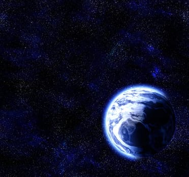 great image of a blue earth like planet in space