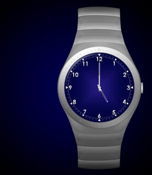 five oclock finish time with wristwatch
