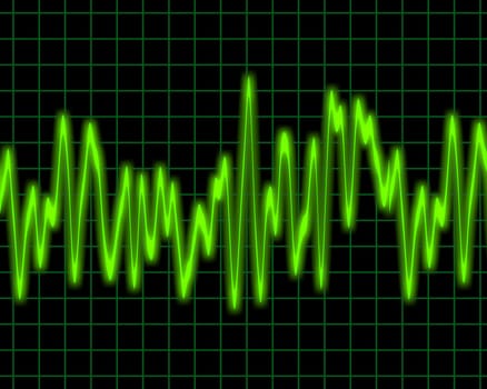 image of a glowing audio or sine wave