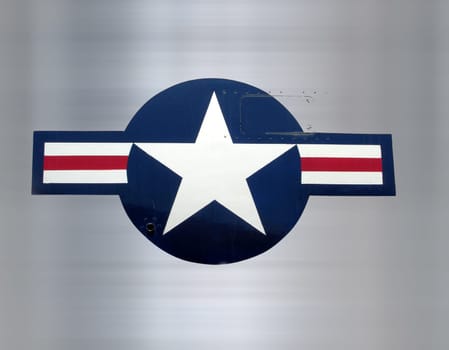 great star on brushed metal as on military aircraft