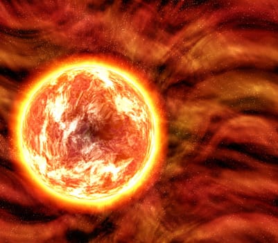 great image of a sun or lava planet in space
