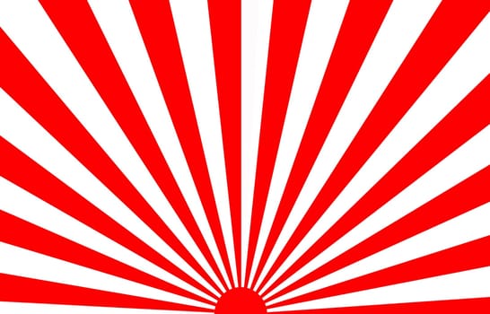 large red and white japansese rising sun