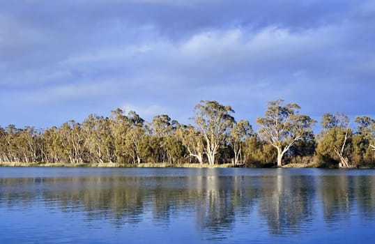 deep blue scenic of the river murray