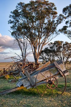 old wagon or cart on the farm