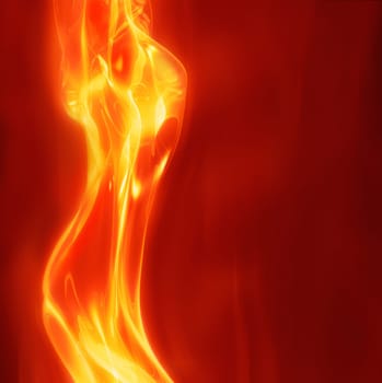 excellent abstract art image depicting  glowing female body fire theme