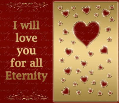 beautiful golden card for love for all eternity