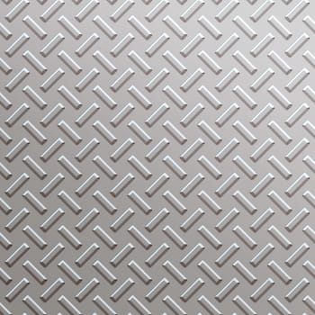 a very large sheet of silver, nickel or alloy diamond or tread plate with square treads