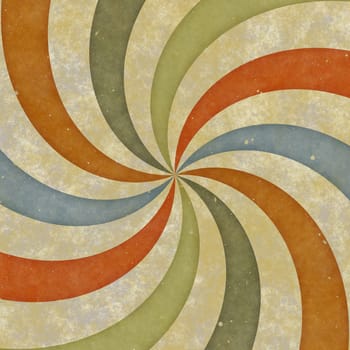 sixties or early seventies retro grungy sunburst swirl