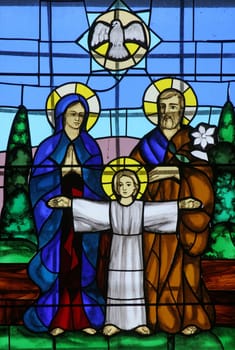 Holy Family, Stained glass