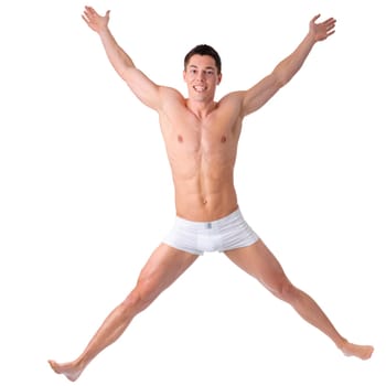 Studio shot of a young man in a jump