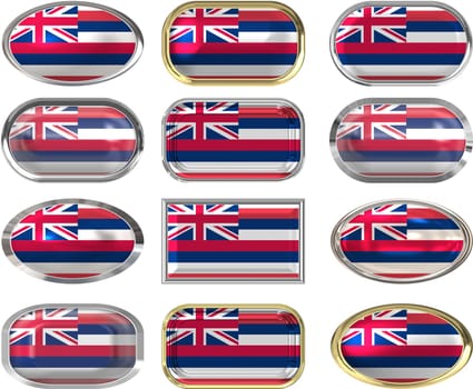 twelve Great buttons of the Flag of hawaii