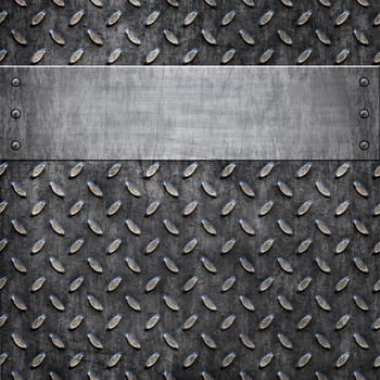 old dirty and grungy diamond plate metal background
