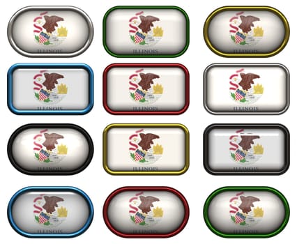 twelve Great buttons of the Flag of Illinois