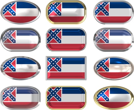 twelve Great buttons of the Flag of Mississippi