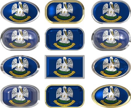 twelve Great buttons of the Flag of Louisiana