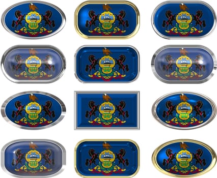 twelve Great buttons of the Flag of Pennsylvania